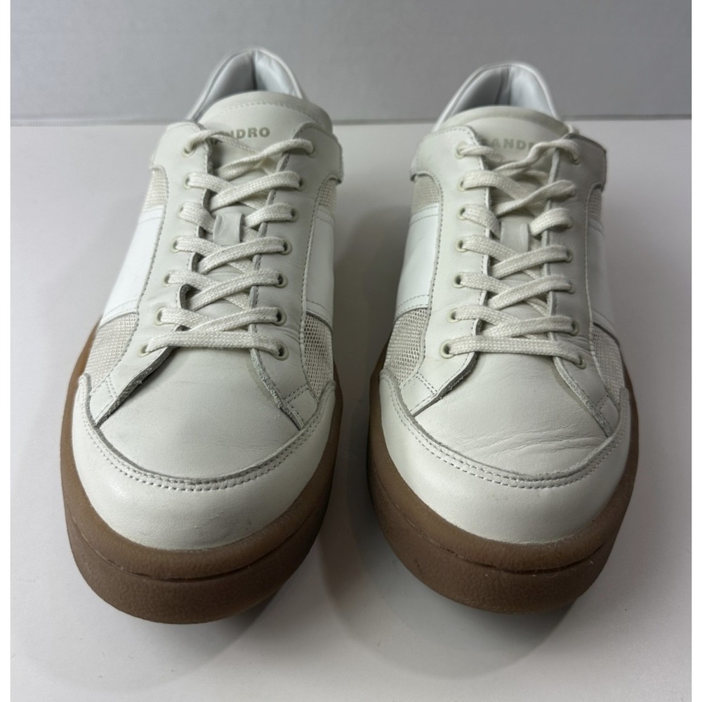 Sandro Mesh and Leather Sneakers Men's Size 43 US 10 - 10.5 Low Top Lace Shoes - Picture 7 of 16